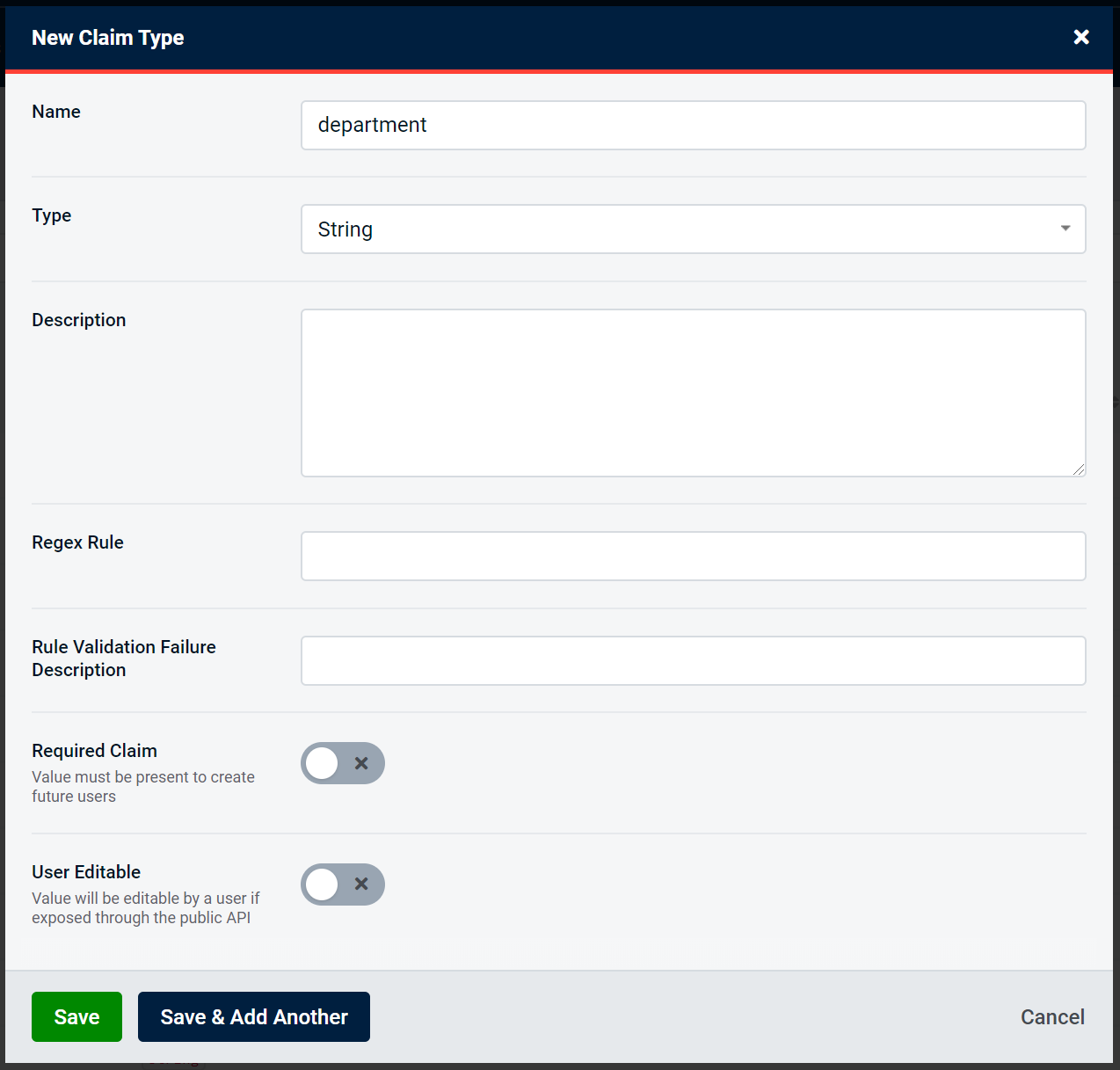 Add Claim Type